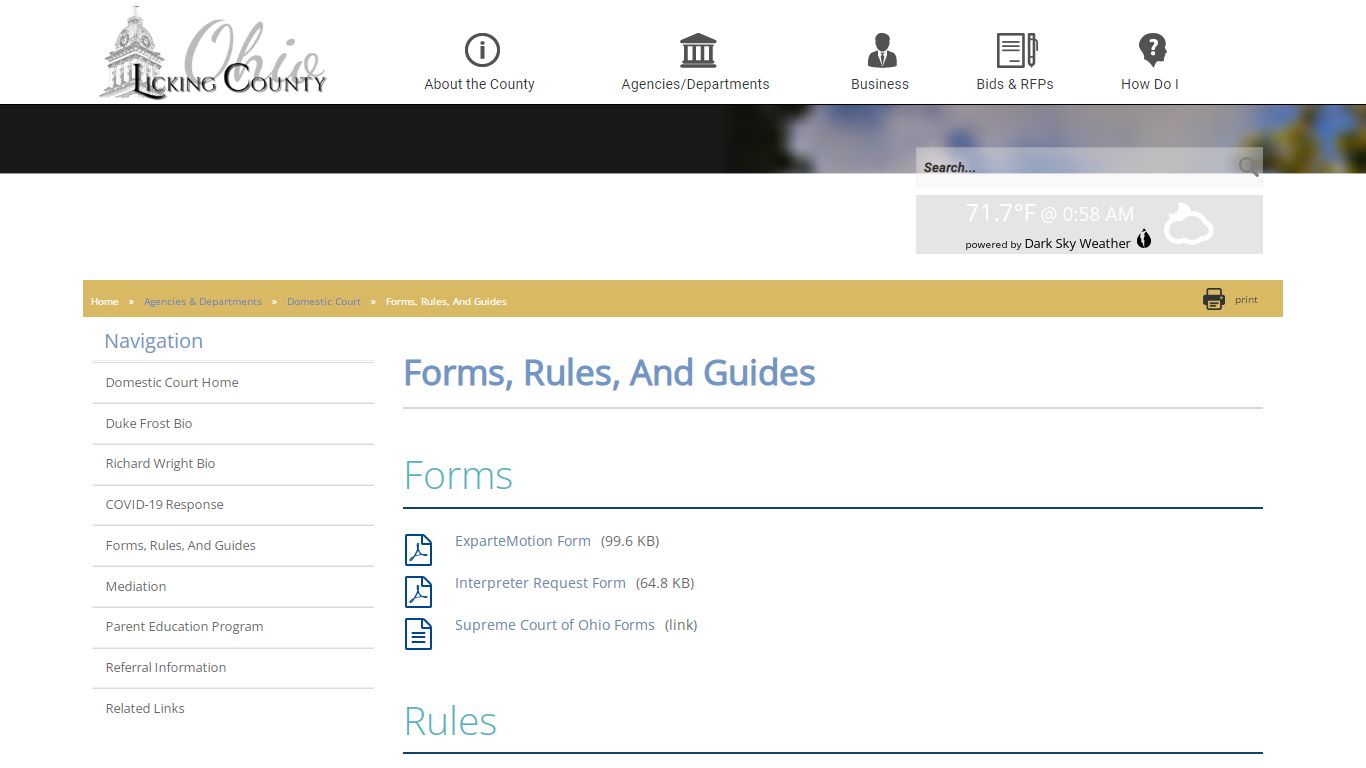 Licking County - Forms, Rules, And Guides
